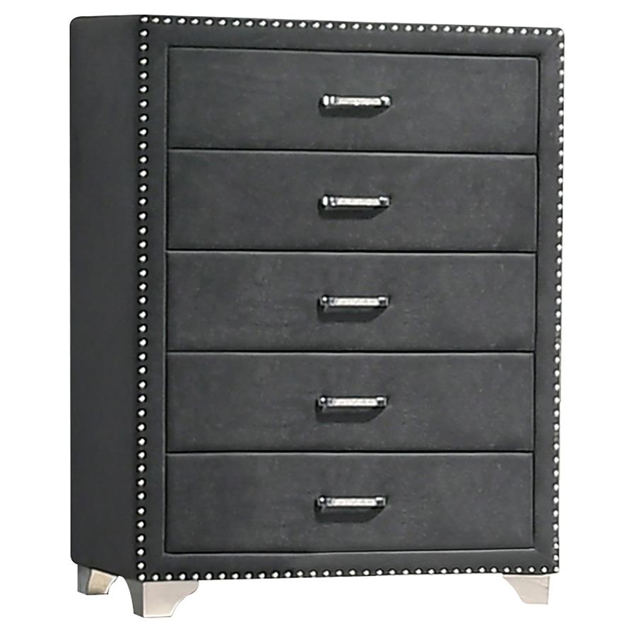 (image for) Melody 5-drawer Bedroom Chest Grey - Click Image to Close