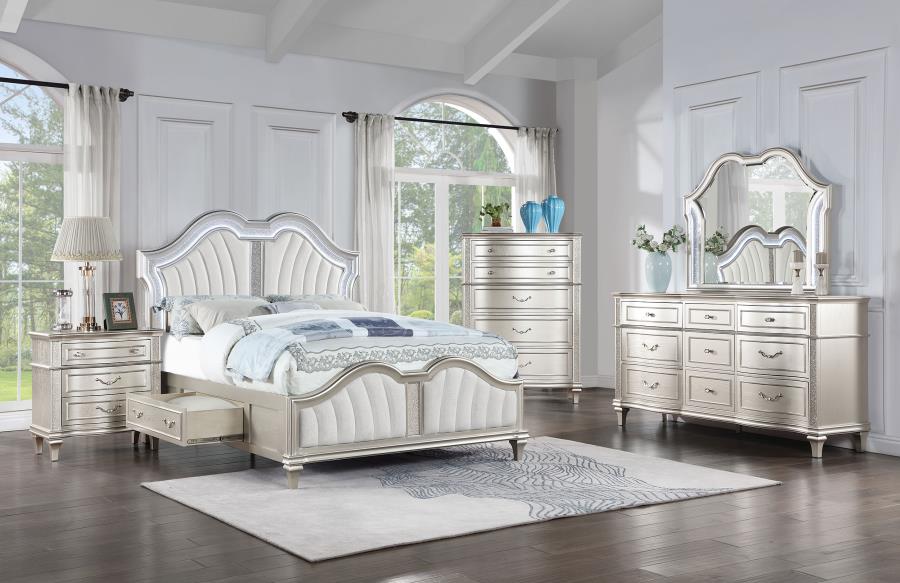 (image for) Evangeline 5-piece Eastern King Bedroom Set Silver Oak - Click Image to Close