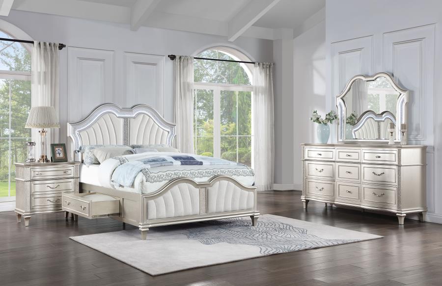 (image for) Evangeline 4-piece California King Bedroom Set Silver Oak