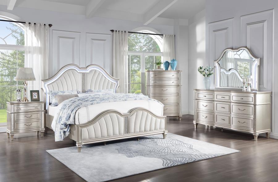 (image for) Evangeline 5-piece Eastern King Bedroom Set Silver Oak - Click Image to Close