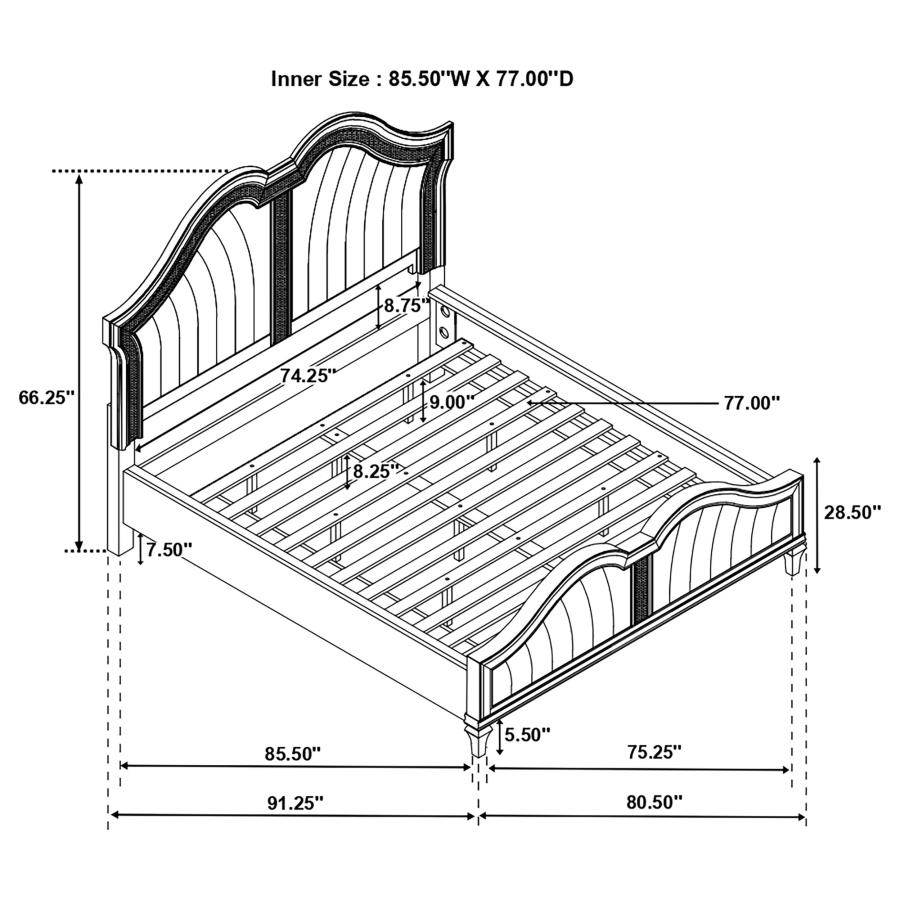 (image for) Evangeline 4-piece California King Bedroom Set Silver Oak