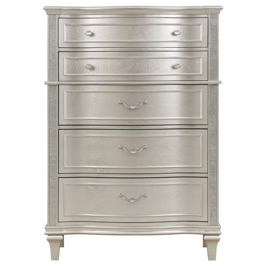 (image for) Evangeline 6-drawer Bedroom Chest Silver Oak