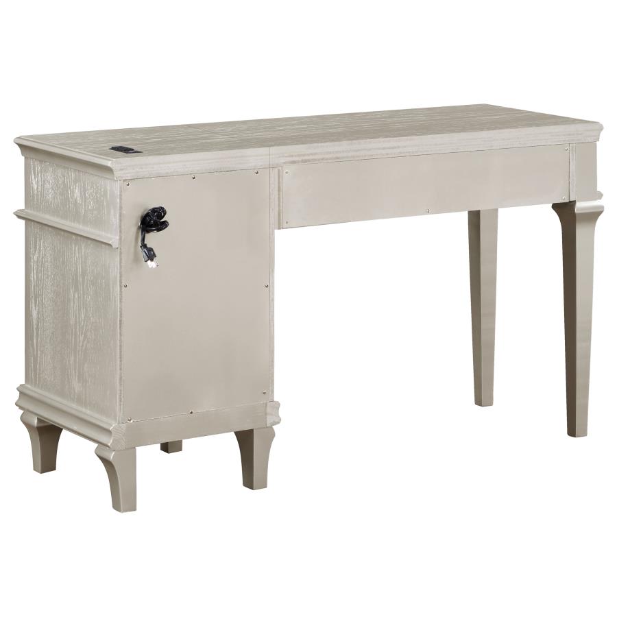 (image for) Evangeline 4-drawer Vanity Set with Stool Silver Oak