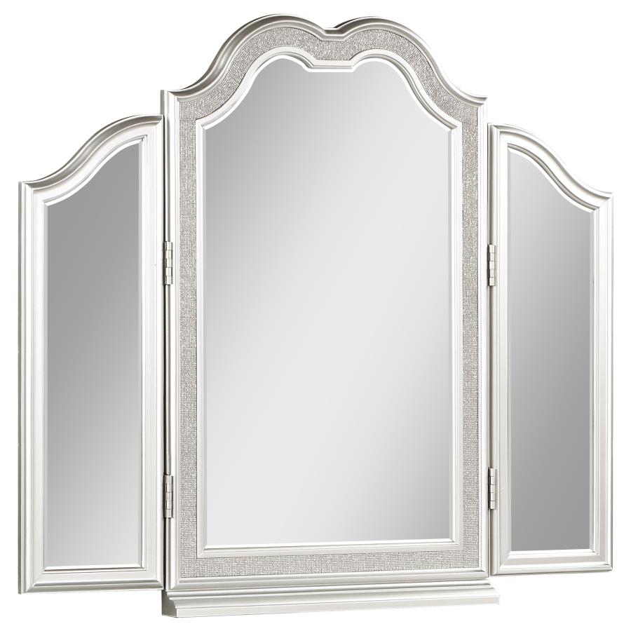 (image for) Evangeline Tri-Fold Vanity Mirror Silver Oak - Click Image to Close