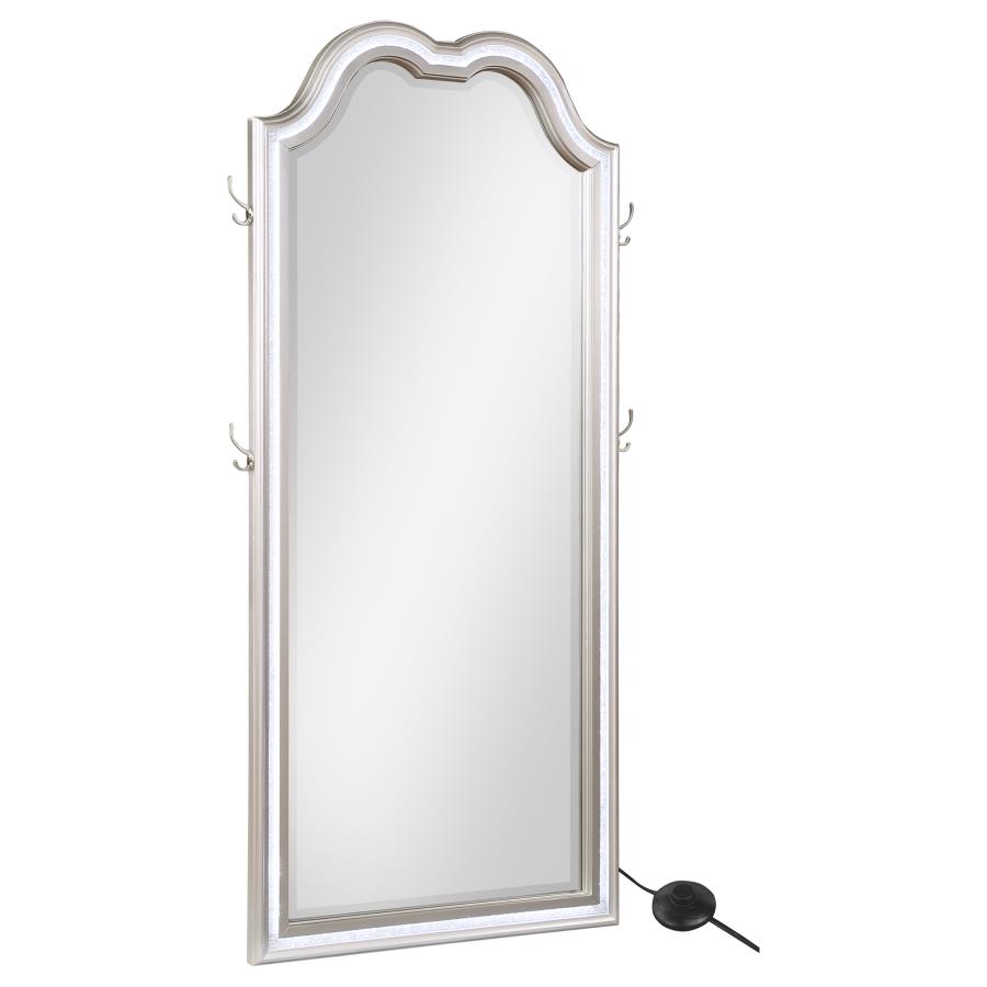 (image for) Evangeline Full Length LED Light Floor Mirror Silver Oak - Click Image to Close