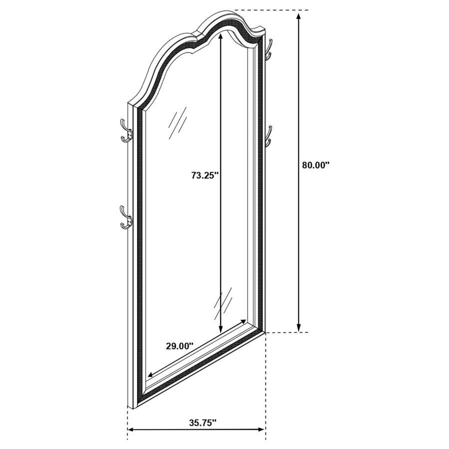 (image for) Evangeline Full Length LED Light Floor Mirror Silver Oak