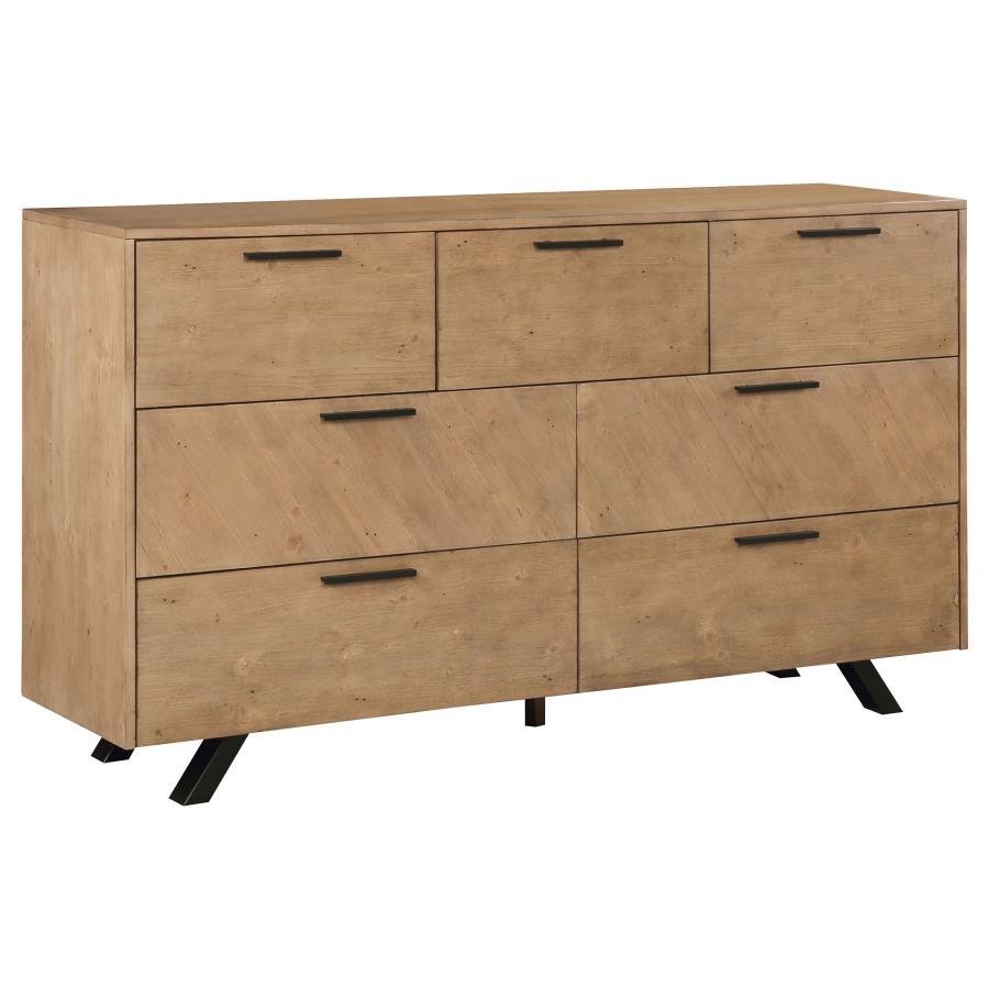 (image for) Taylor 7-drawer Dresser Light Honey Brown - Click Image to Close