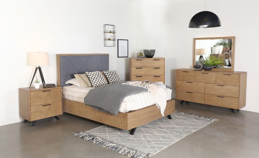 (image for) Taylor 7-drawer Dresser with Mirror Light Honey Brown