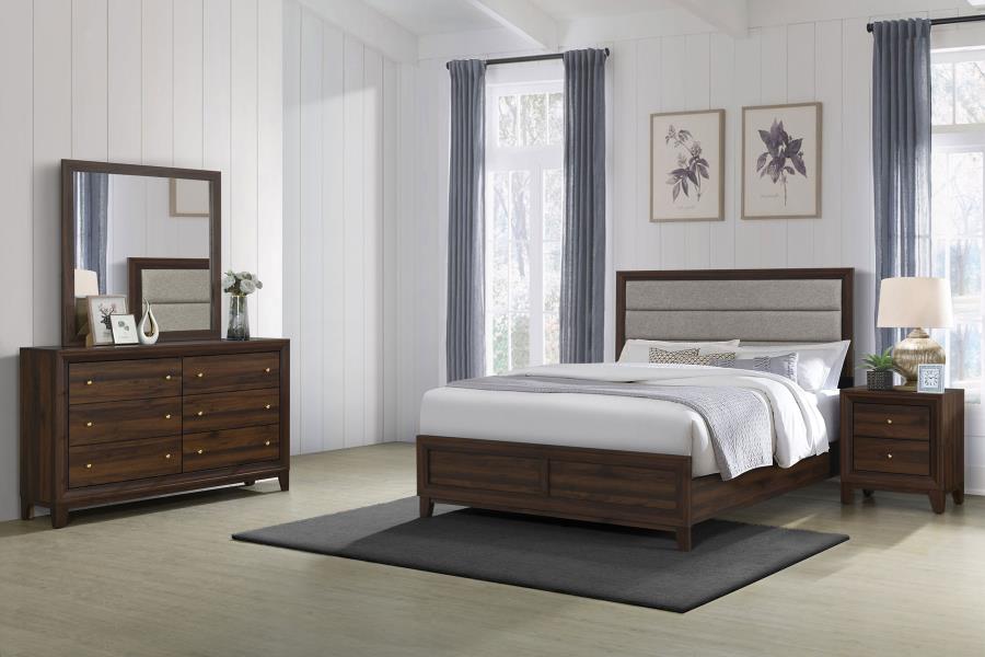 (image for) Welsley 4-piece Eastern King Bedroom Set Walnut - Click Image to Close