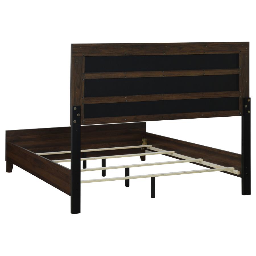 (image for) Welsley 50-inch Upholstered Queen Bed Walnut