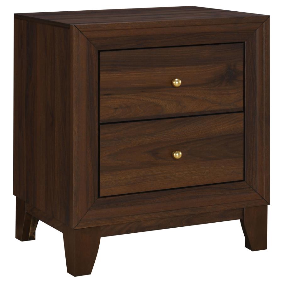 (image for) Welsley 2-drawer Nightstand Bedside Table Walnut