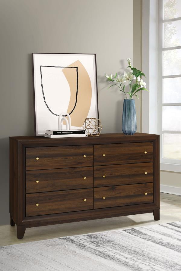 (image for) Welsley 6-drawer Dresser Cabinet Walnut