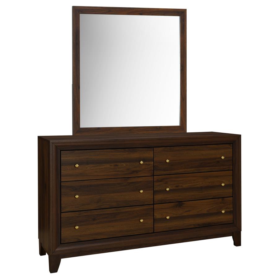 (image for) Welsley 6-drawer Dresser and Mirror Walnut