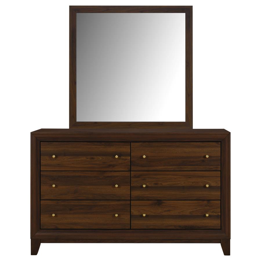 (image for) Welsley 6-drawer Dresser and Mirror Walnut