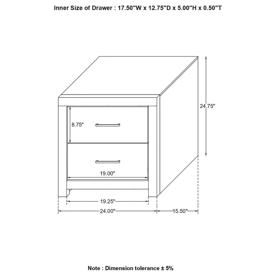 (image for) Dewcrest 2-drawer Nightstand Caramel and Licorice