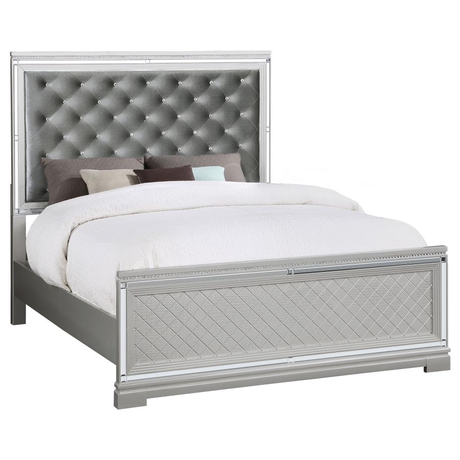 (image for) Eleanor Wood California King Panel Bed Metallic Mercury