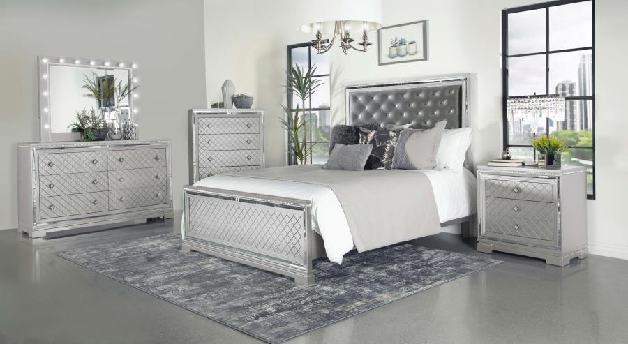 (image for) Eleanor Wood California King Panel Bed Metallic Mercury