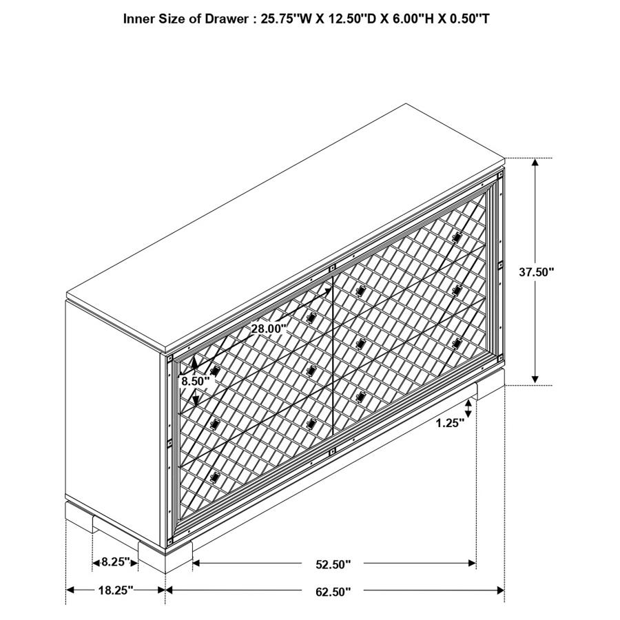 (image for) Eleanor 6-drawer Dresser Metallic Mercury