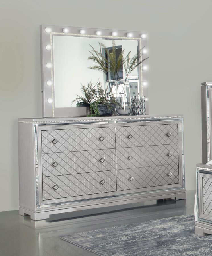 (image for) Eleanor 6-drawer Dresser with Mirror Metallic Mercury