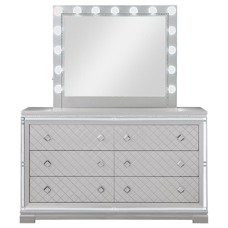 (image for) Eleanor 6-drawer Dresser with Mirror Metallic Mercury