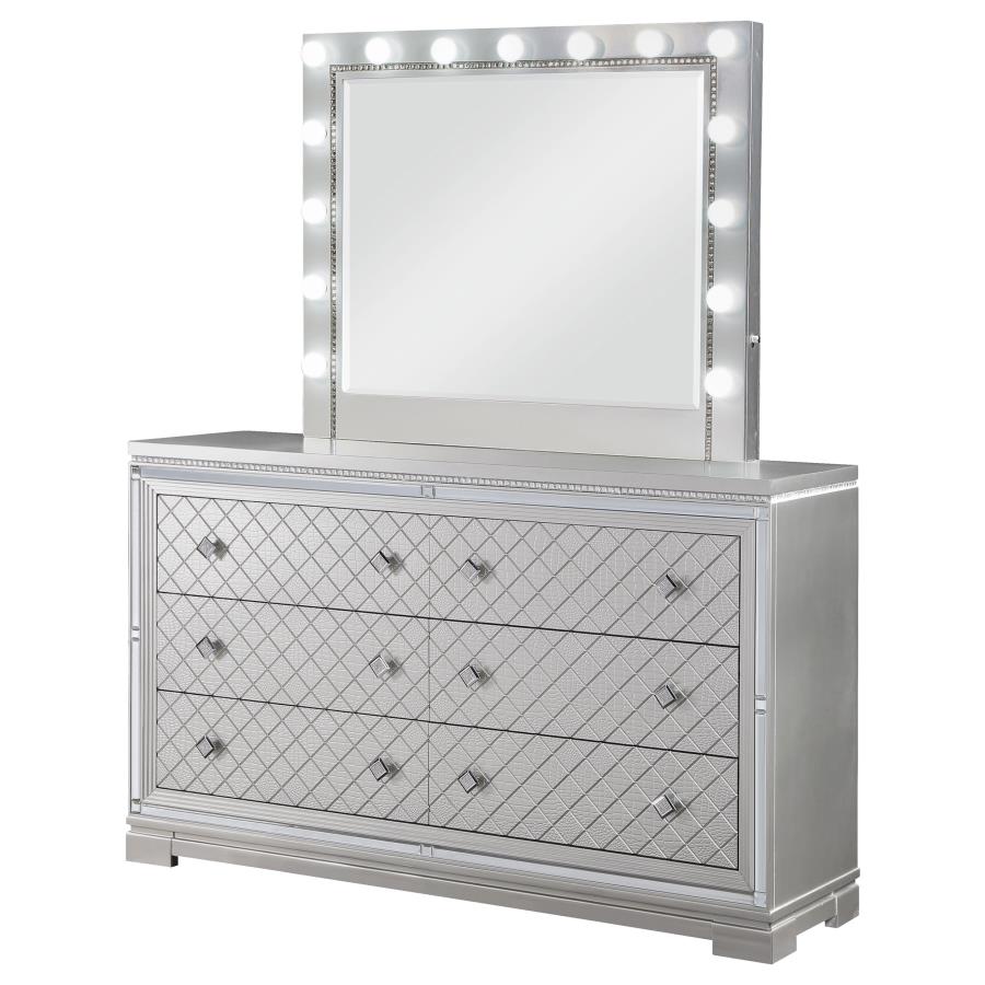 (image for) Eleanor 6-drawer Dresser with Mirror Metallic Mercury