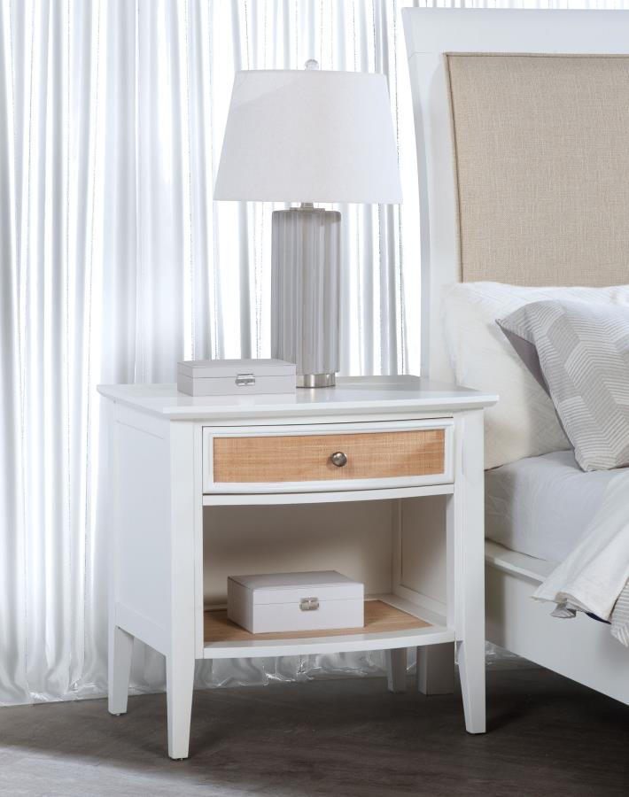 (image for) Bexhill 1-drawer Nightstand Bedside Table White