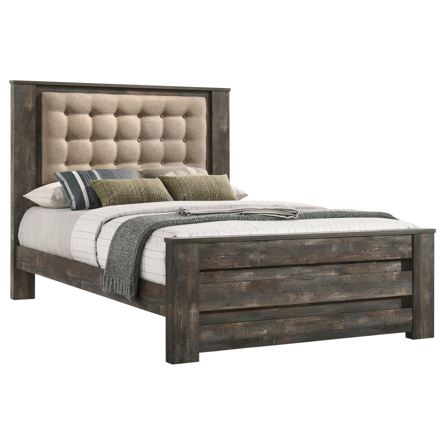 (image for) Ridgedale 4-piece Eastern King Bedroom Set Weathered Dark Brown and Latte