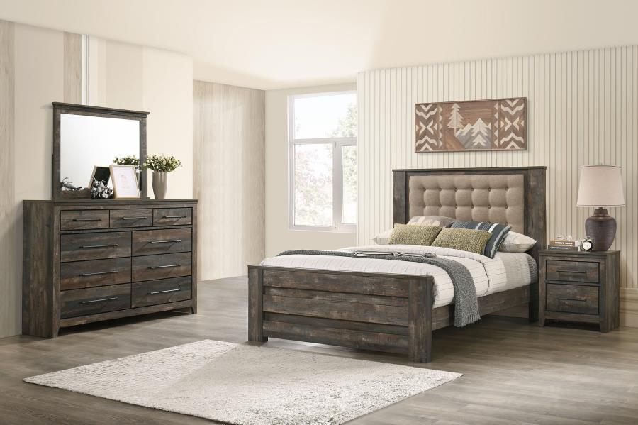 (image for) Ridgedale 4-piece Queen Bedroom Set Weathered Brown