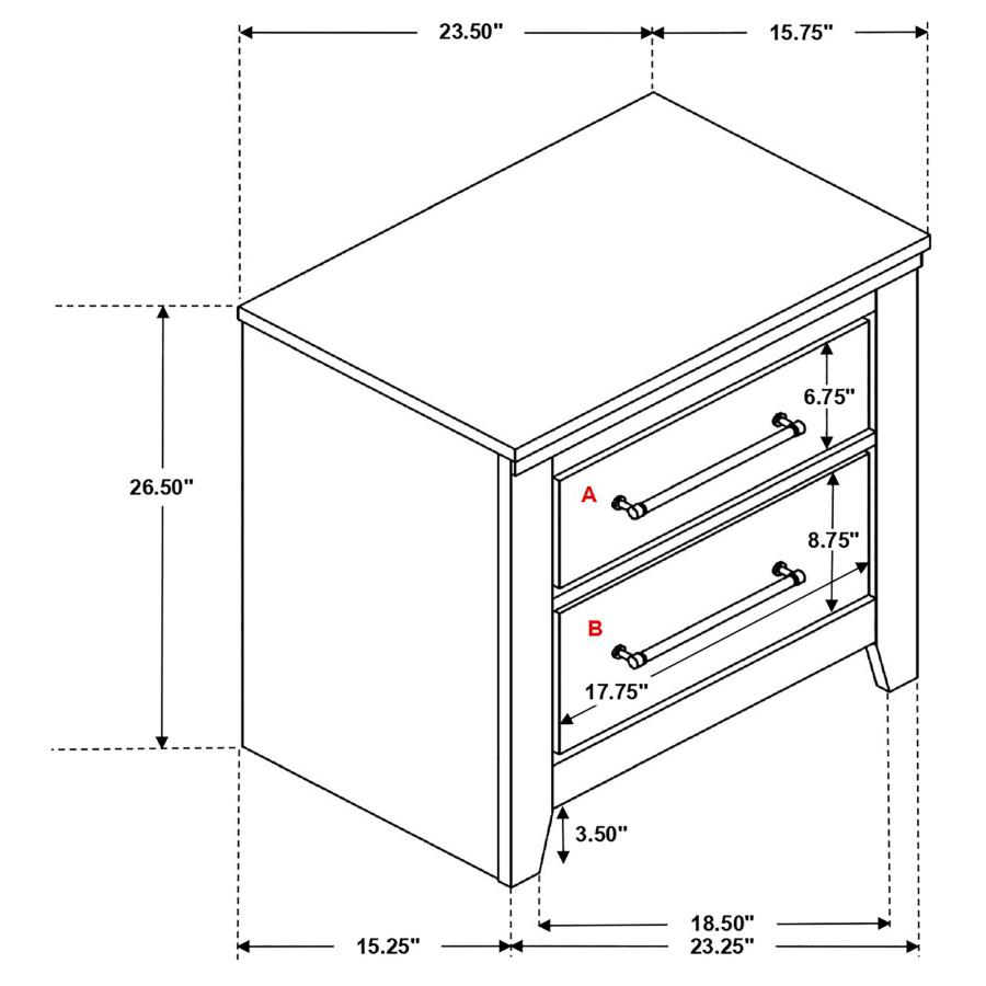 (image for) Ridgedale 2-drawer Nightstand Weathered Brown