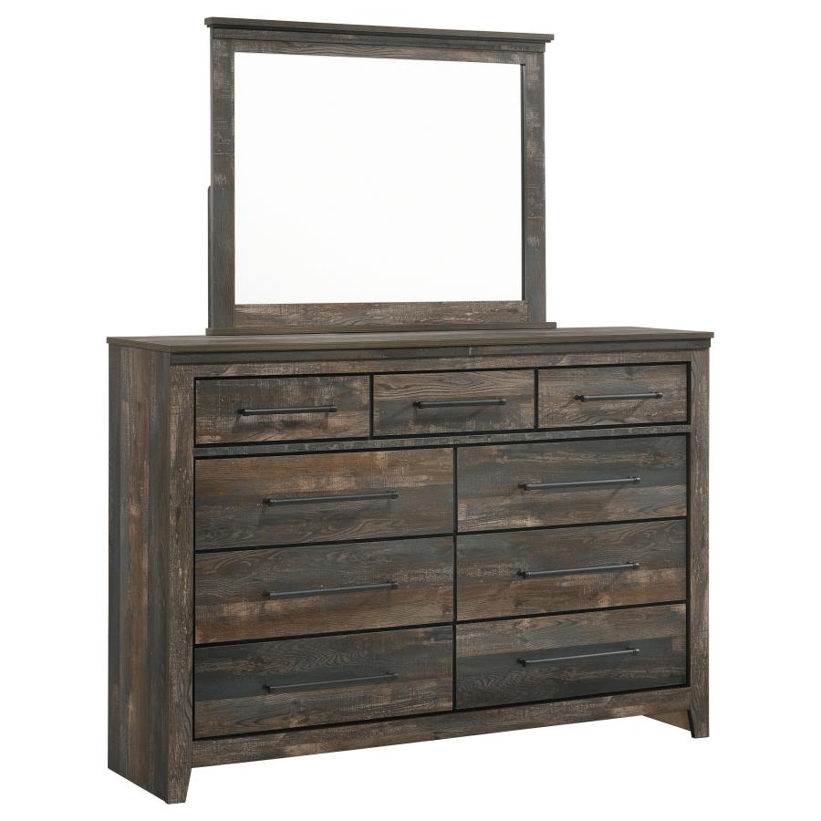 (image for) Ridgedale 9-drawer Dresser with Mirror Weathered Brown