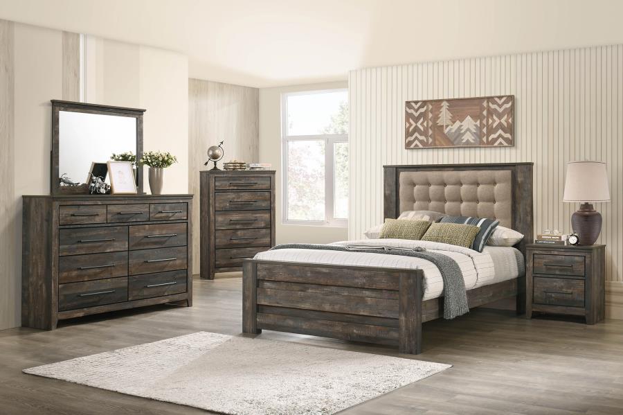 (image for) Ridgedale 9-drawer Dresser with Mirror Weathered Brown