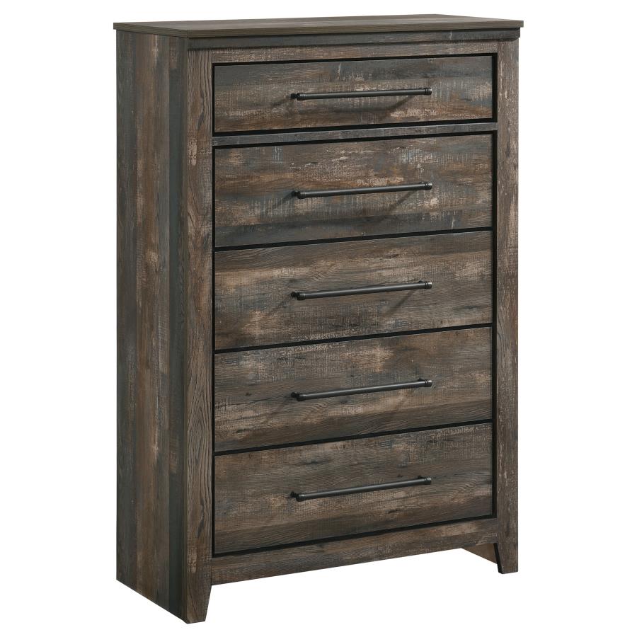 (image for) Ridgedale 5-drawer Chest Weathered Dark Brown - Click Image to Close