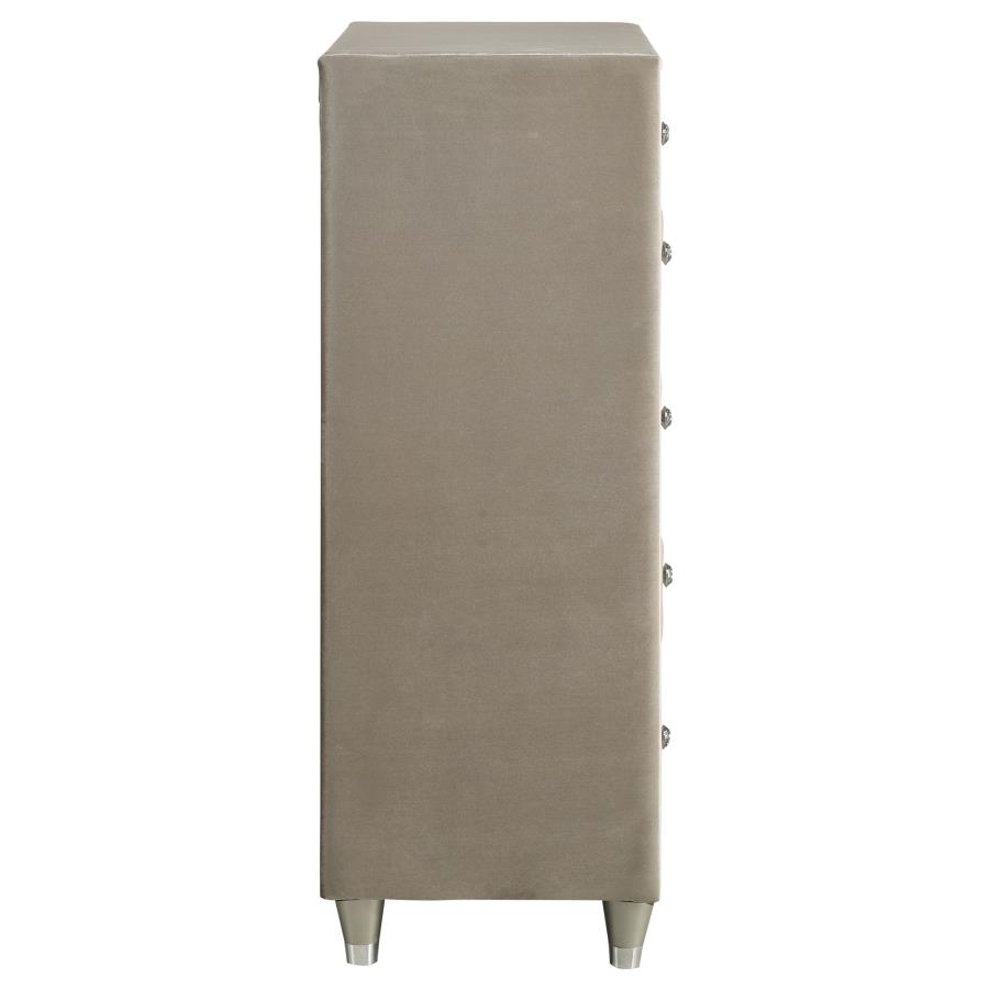 Antonella 5-drawer Bedroom Chest Ivory and Camel