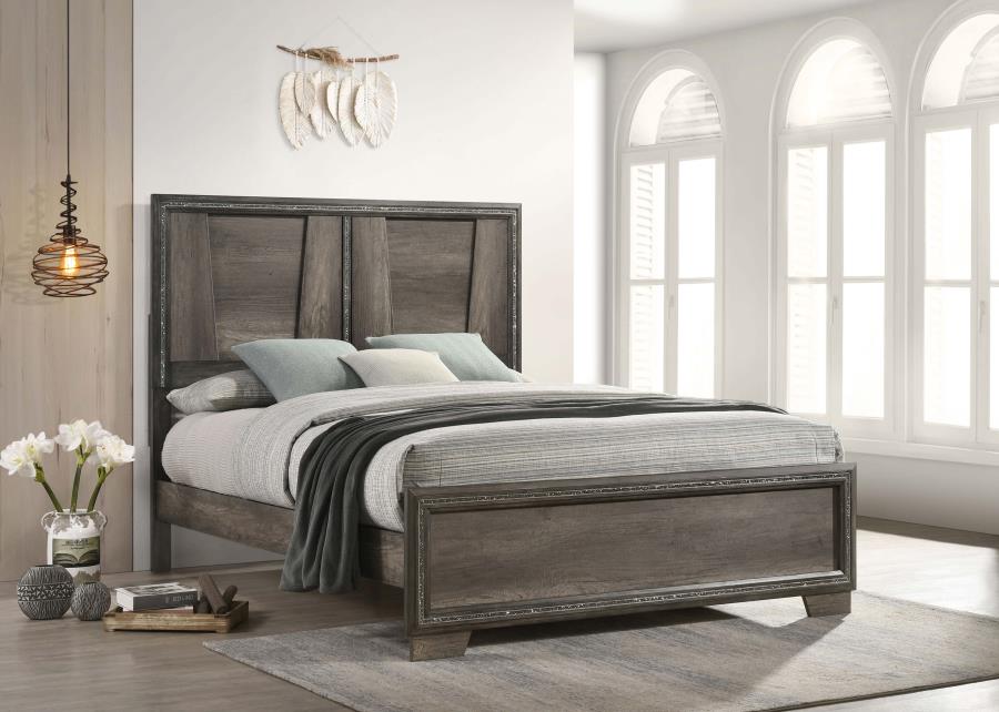 (image for) Janine Wood Queen Panel Bed Grey