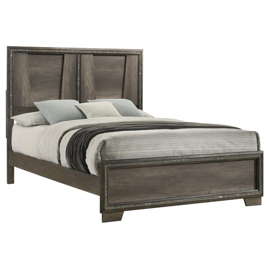 (image for) Janine Wood Queen Panel Bed Grey