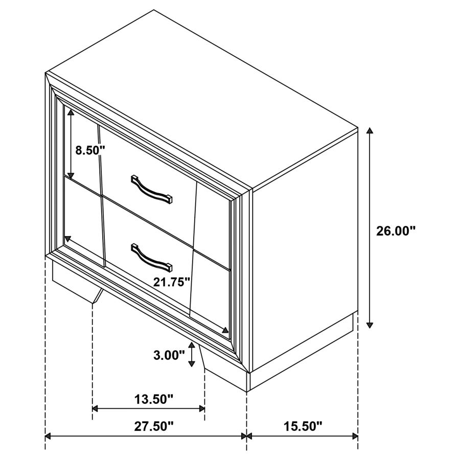 (image for) Janine 2-drawer Nightstand Grey