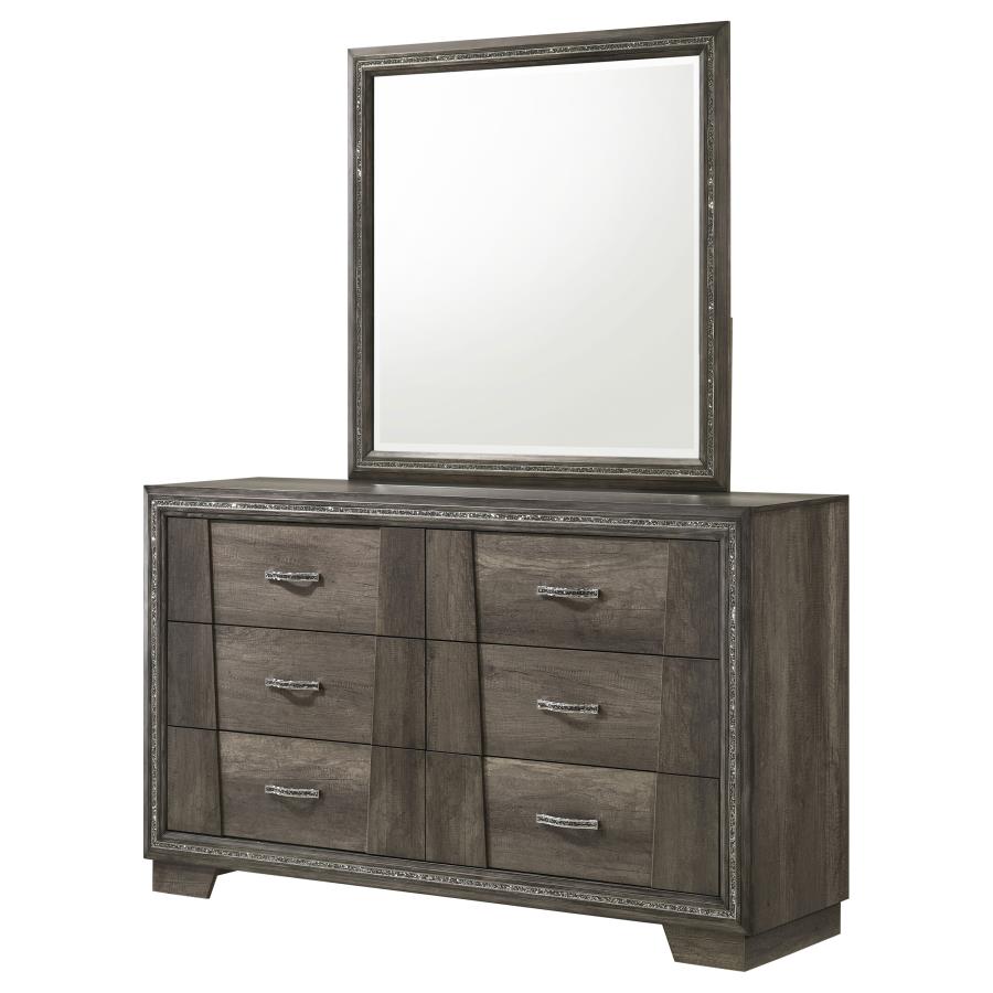 (image for) Janine 6-drawer Dresser with Mirror Grey