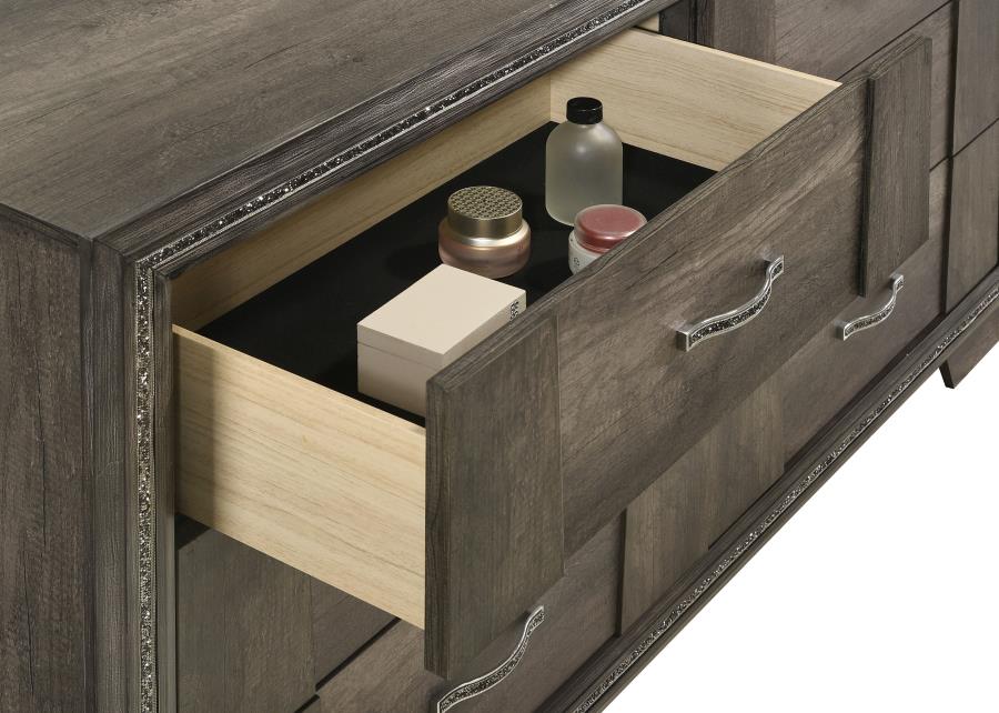 (image for) Janine 6-drawer Dresser with Mirror Grey