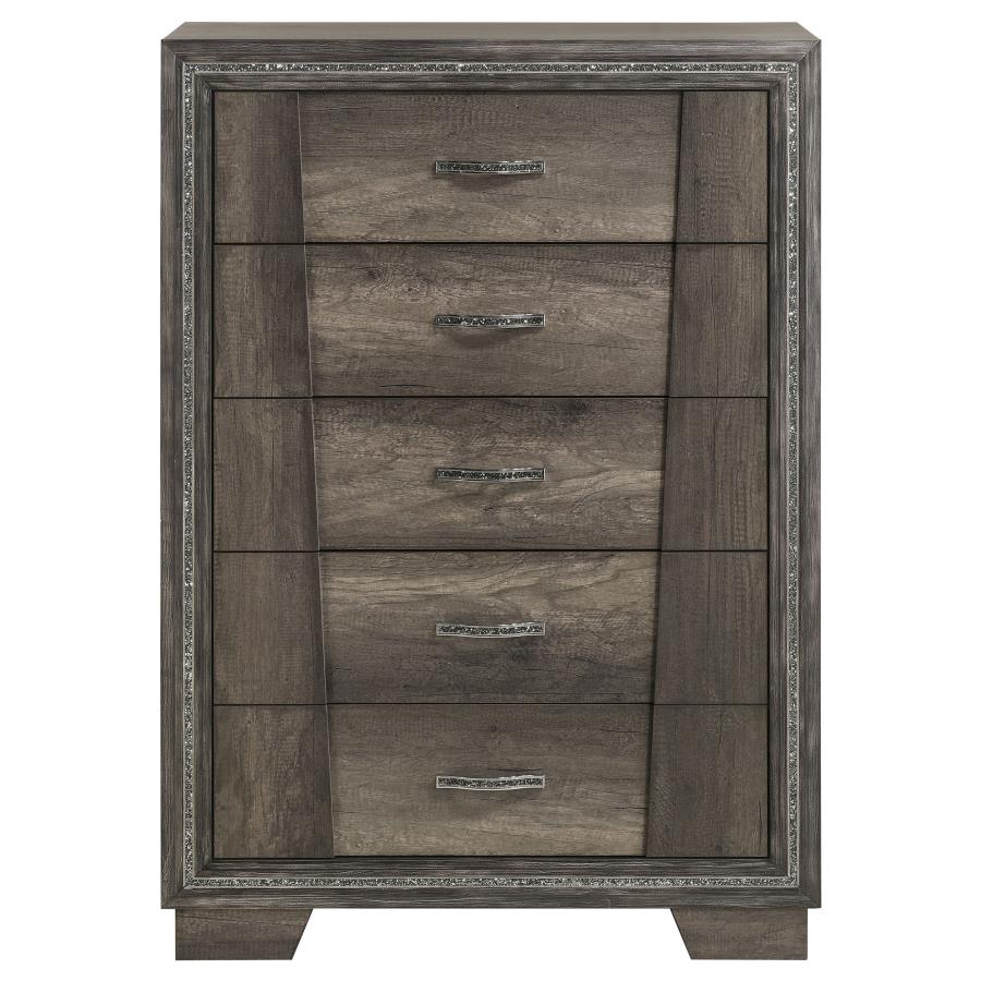 (image for) Janine 5-drawer Bedroom Chest Grey