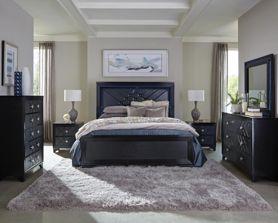 (image for) Penelope 4-piece Eastern King Bedroom Set Midnight Star - Click Image to Close