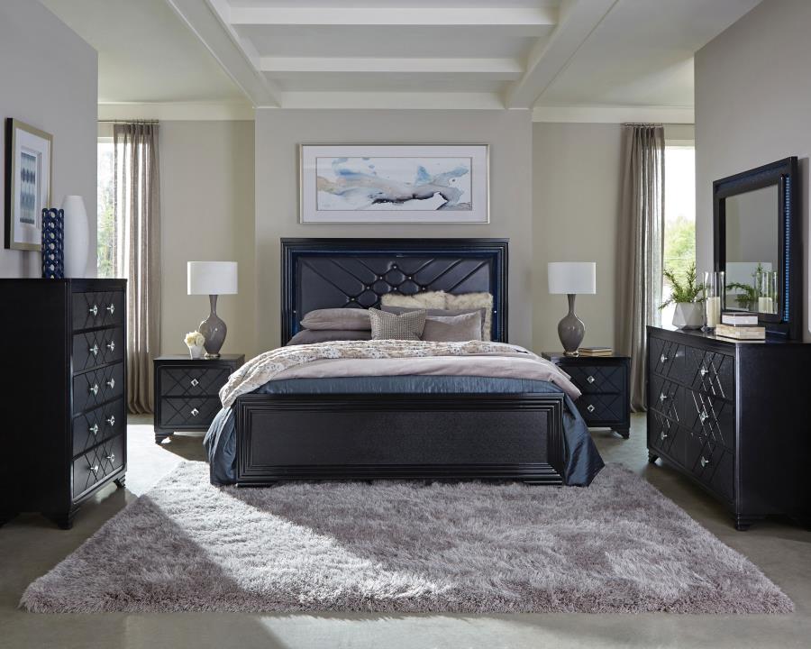 (image for) Penelope 5-piece Eastern King Bedroom Set Midnight Star