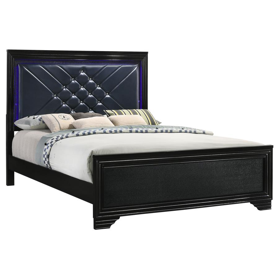 (image for) Penelope Wood Eastern King LED Panel Bed Midnight Star