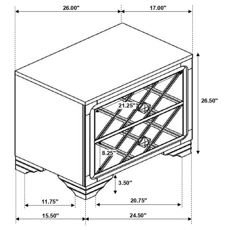 (image for) Penelope 2-drawer Nightstand Midnight Star