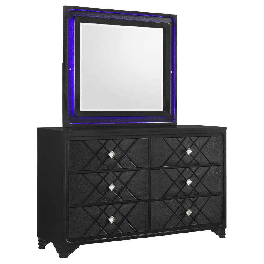 (image for) Penelope 6-drawer Dresser with Mirror Midnight Star