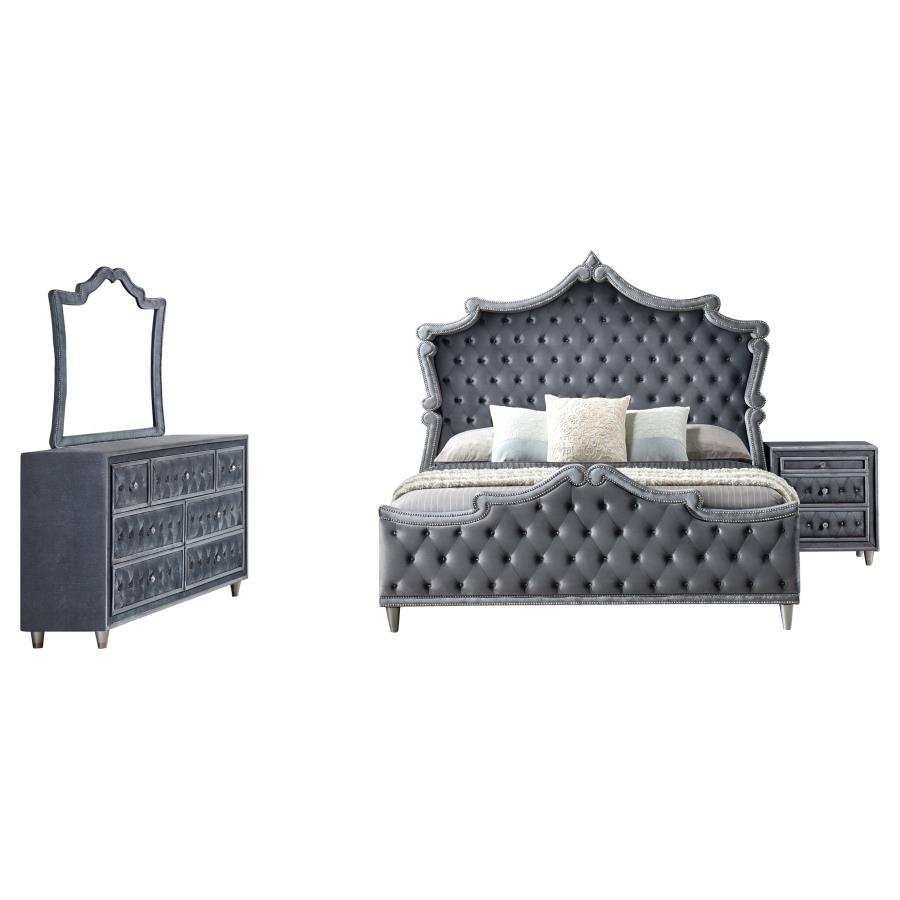 (image for) Antonella 4-piece Eastern King Bedroom Set Grey