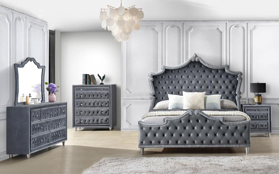 (image for) Antonella 5-piece Eastern King Bedroom Set Grey - Click Image to Close