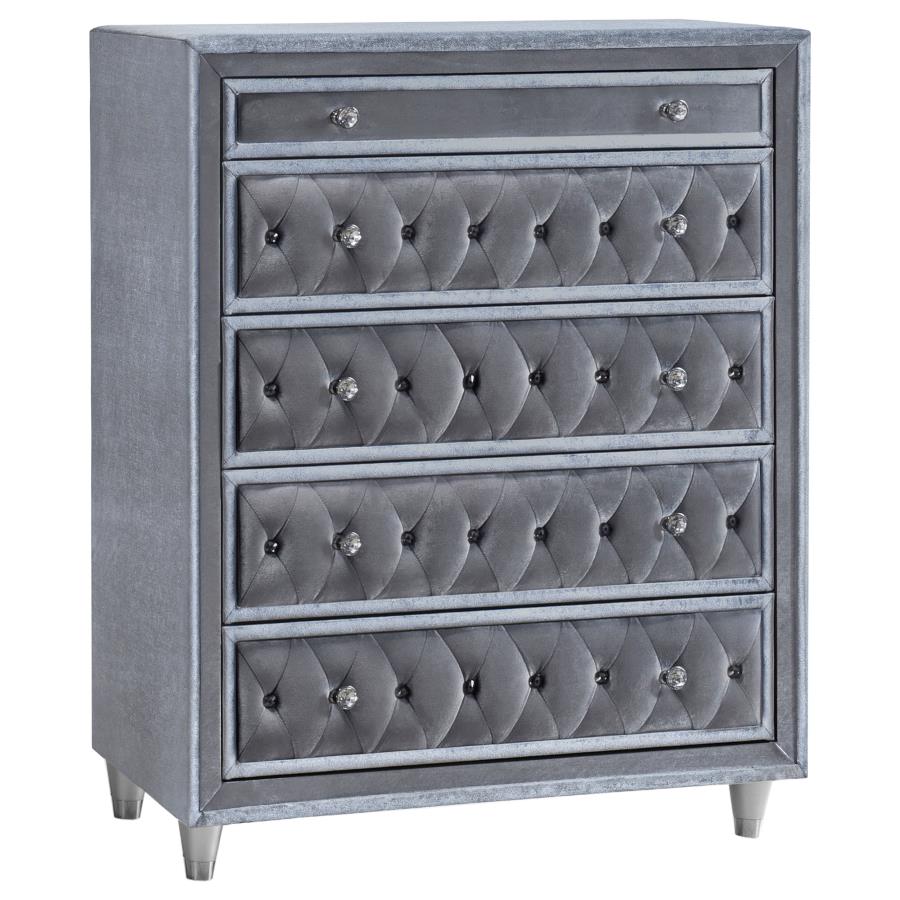 (image for) Antonella 5-drawer Bedroom Chest Grey - Click Image to Close