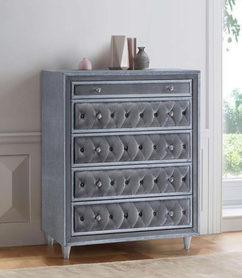 (image for) Antonella 5-drawer Bedroom Chest Grey