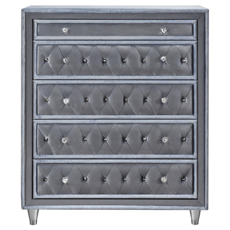 (image for) Antonella 5-drawer Bedroom Chest Grey