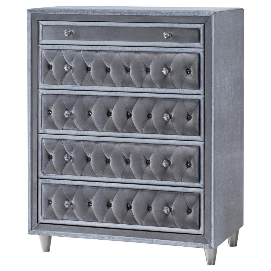 (image for) Antonella 5-drawer Bedroom Chest Grey